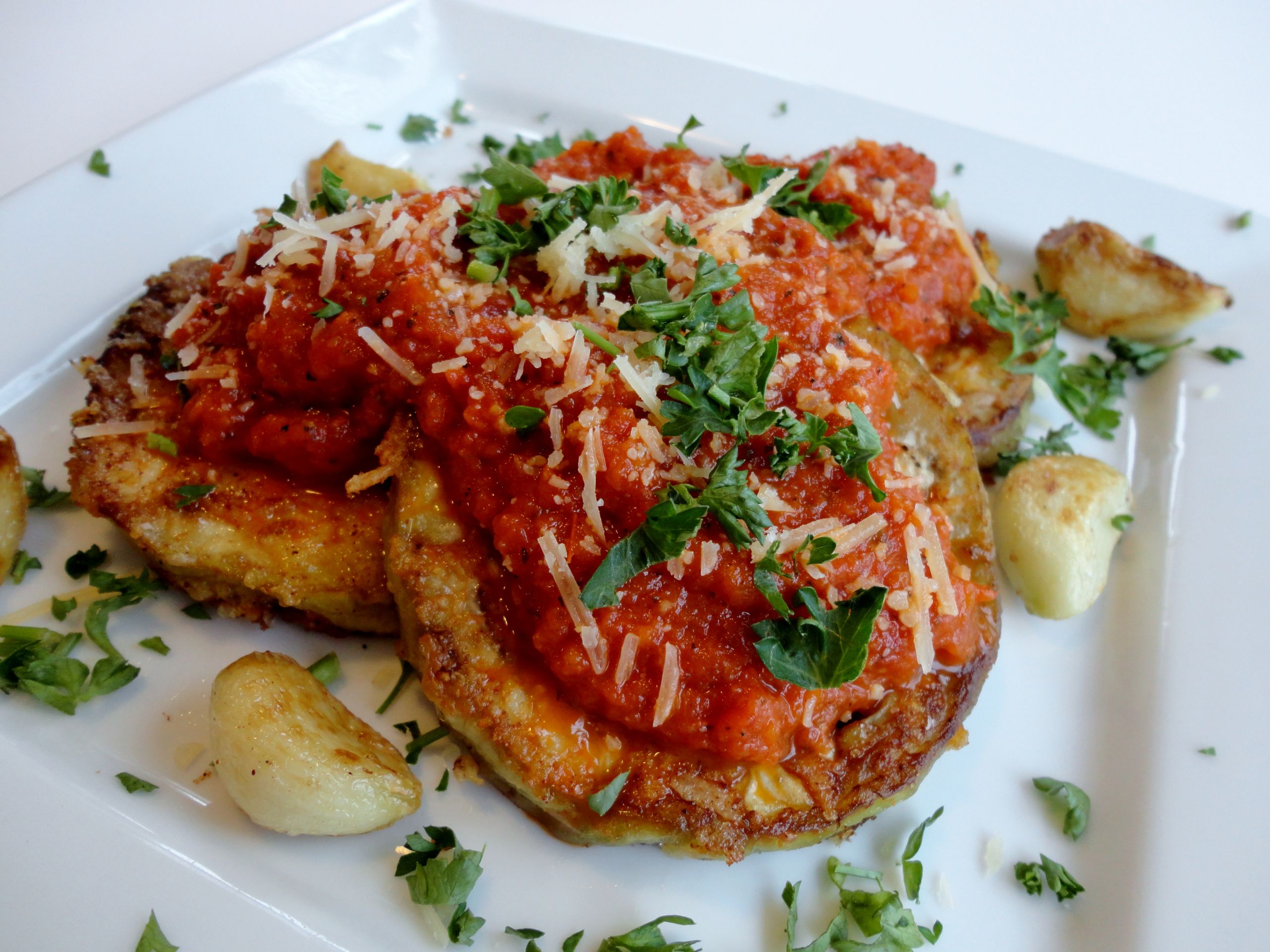 Eggplant Parmesan Recipe
 Low Carb Eggplant Parmesan with Fire Roasted Tomato Sauce