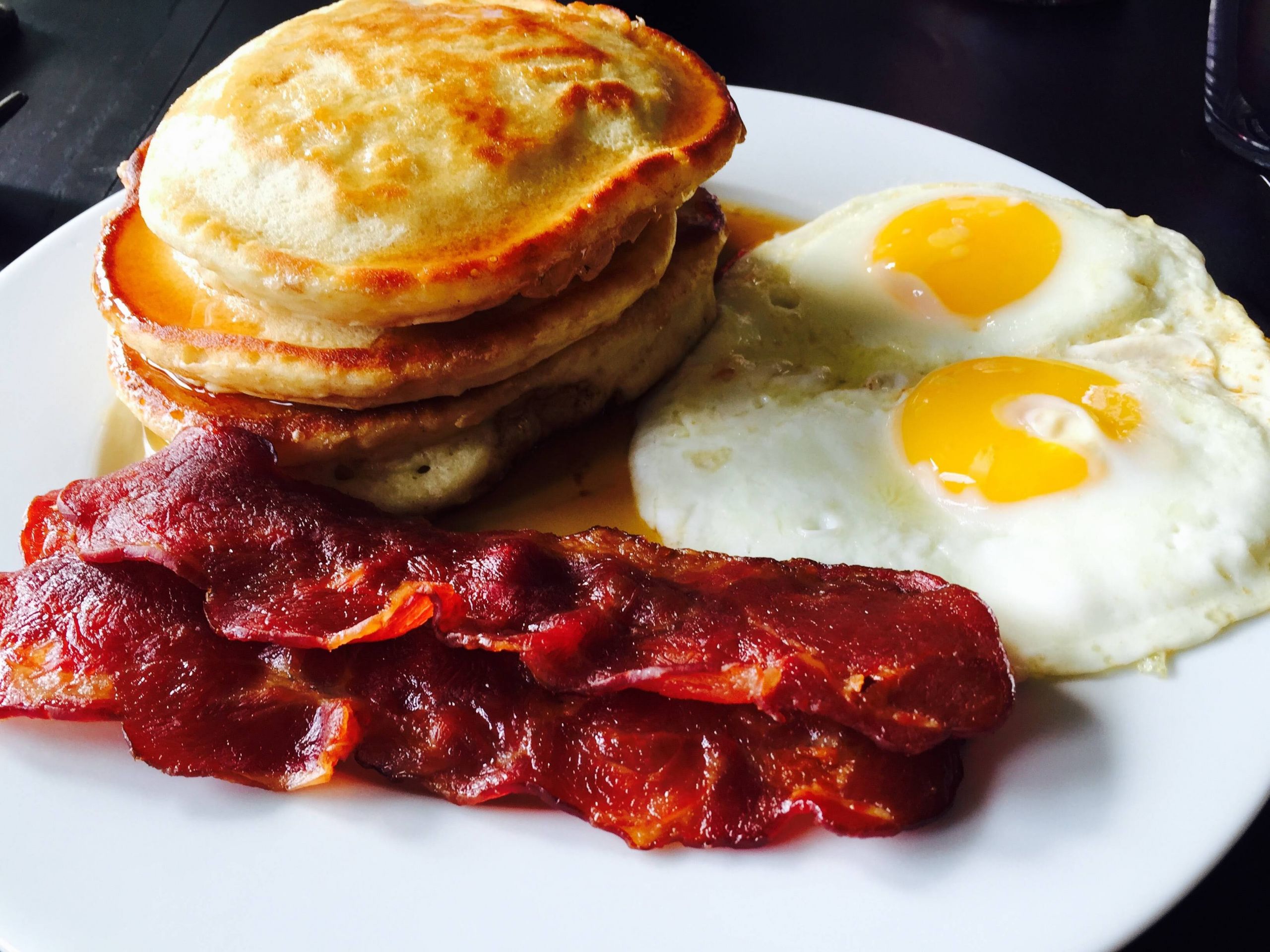 Eggs And Pancakes
 [Homemade] Pancakes Bacon and Eggs food