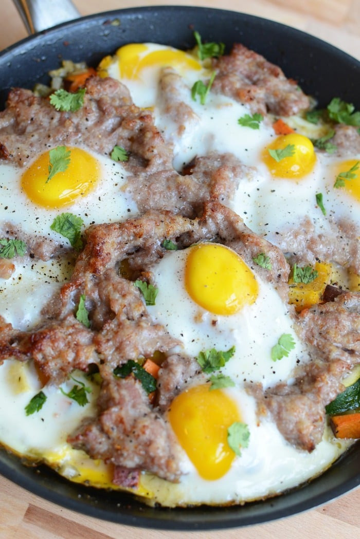 Eggs And Sausage Breakfast Ideas
 Garden Veggie Scramble with Breakfast Sausage and Baked