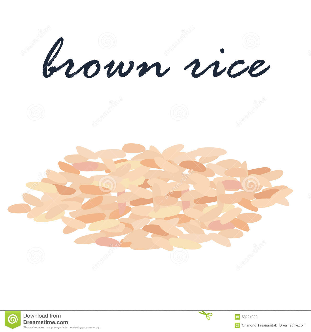 Fiber Brown Rice
 Brown Rice Healthy Food High Fiber Illustration Stock