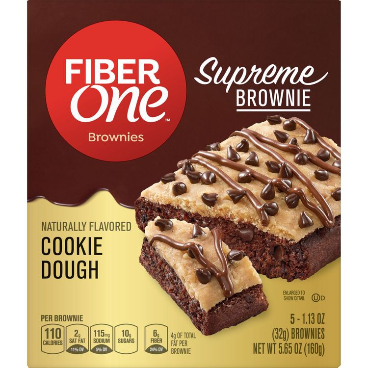 Fiber One Brownies Reviews
 Fiber e Supreme Brownie Cookie Dough 5Ct Carton 5 65 oz