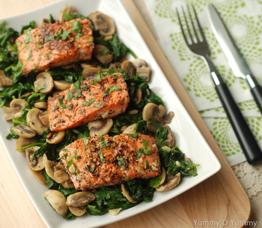 Fish And Mushrooms Recipes
 Pan Fried Salmon with Sautéed Mushroom and Spinach