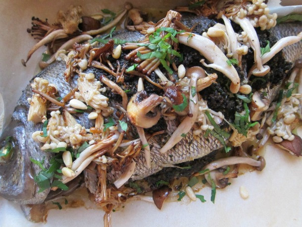 Fish And Mushrooms Recipes
 Whole Roast Fish for 2 With Mushroom Pesto and Roasted