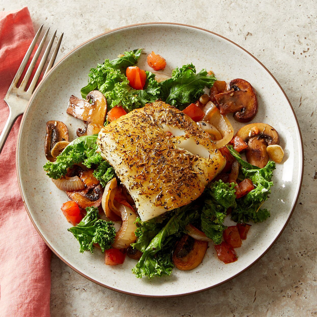 Fish And Mushrooms Recipes
 Herby Mediterranean Fish with Wilted Greens & Mushrooms