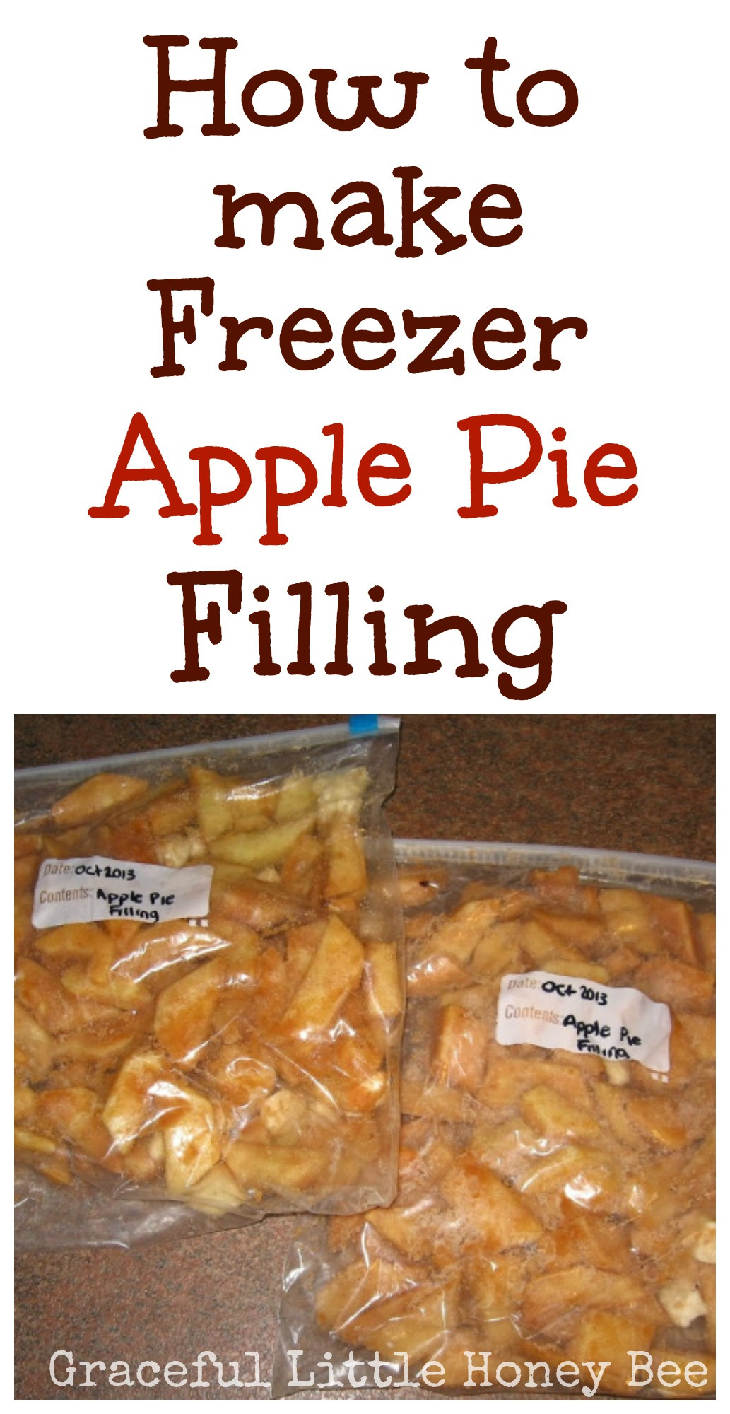 Freezer Apple Pie
 Freezer Apple Pie Filling Video Tutorial Graceful
