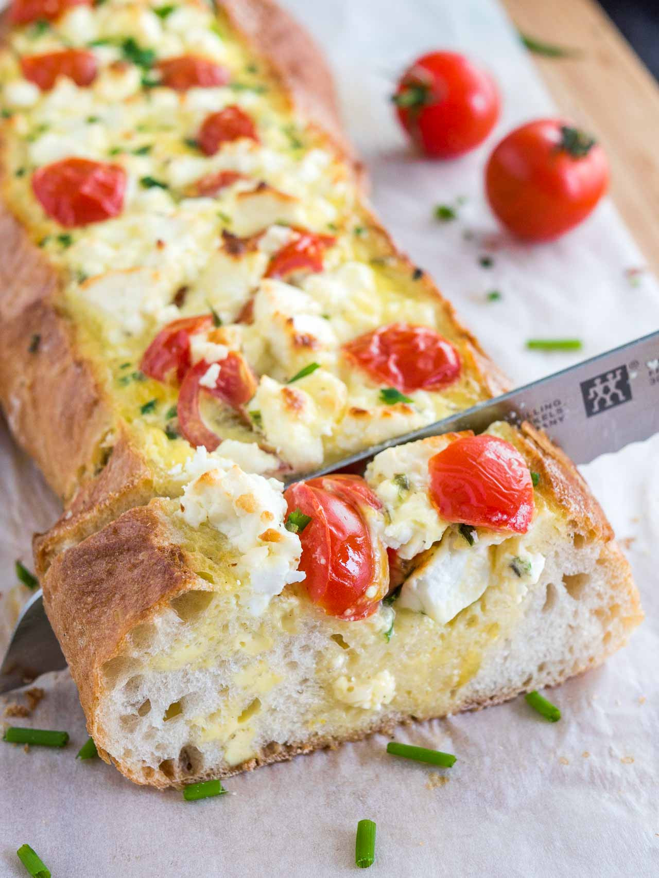 French Appetizer Recipes
 Tomato Feta Stuffed French Bread