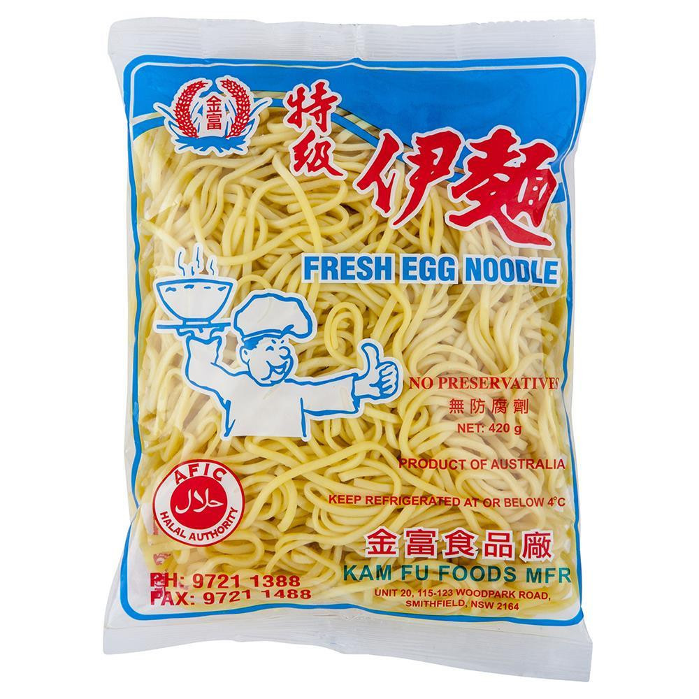 Fresh Egg Noodles
 Kam Fu Fresh Egg Noodles 420g