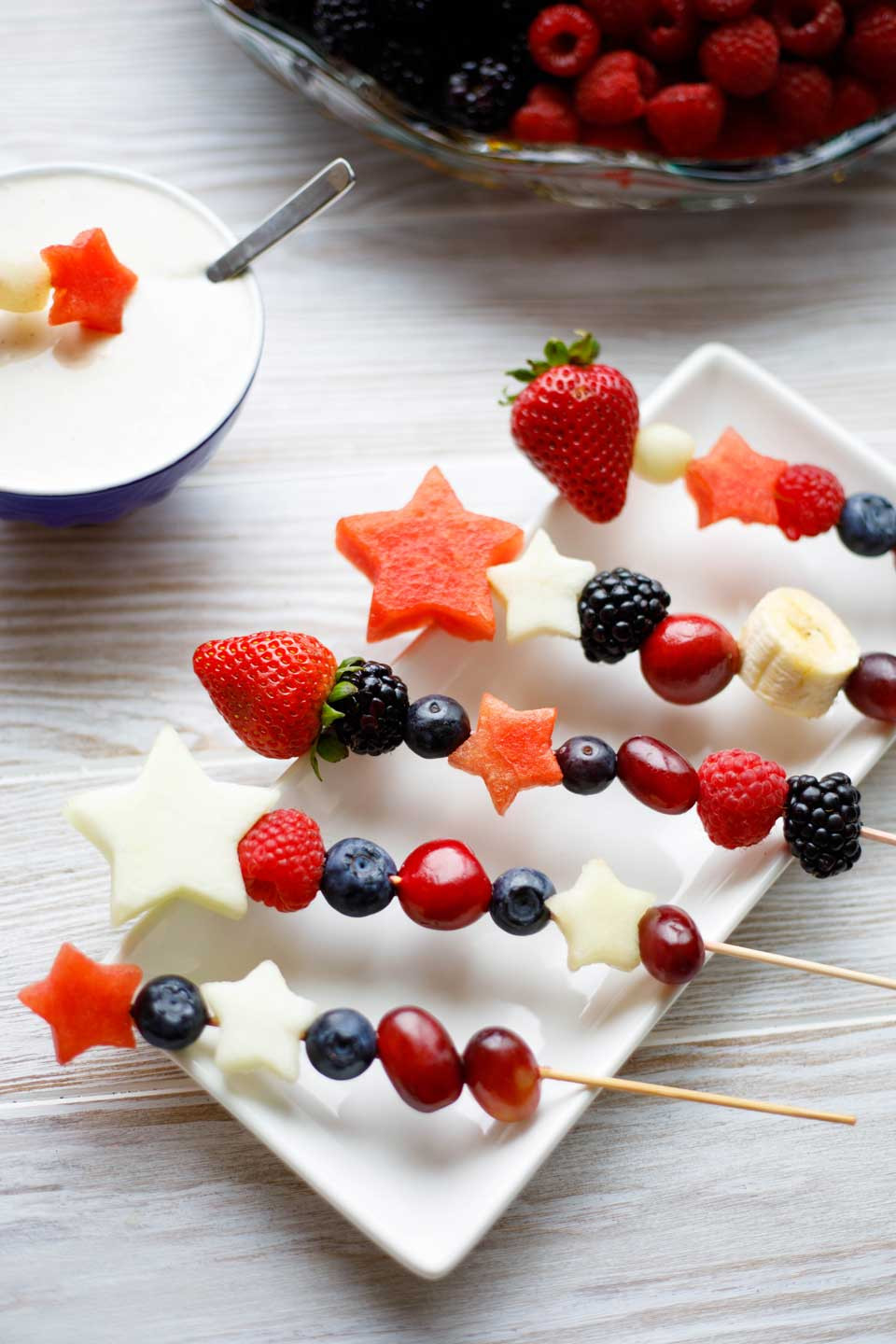 Fruit Appetizer Ideas
 Red White and Blue Fruit Kabobs 2 Ways – Appetizer or