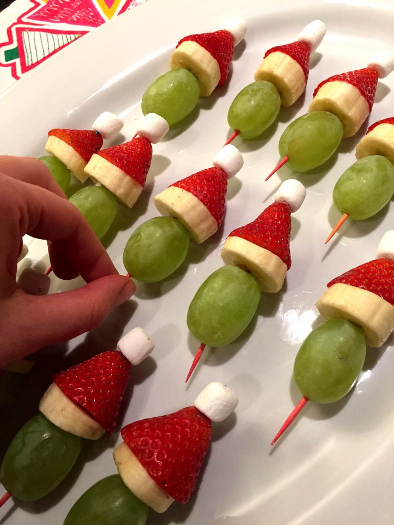 Fruit Skewer Appetizers
 Grinch Fruit Kabobs Skewers – Healthy Christmas Appetizer