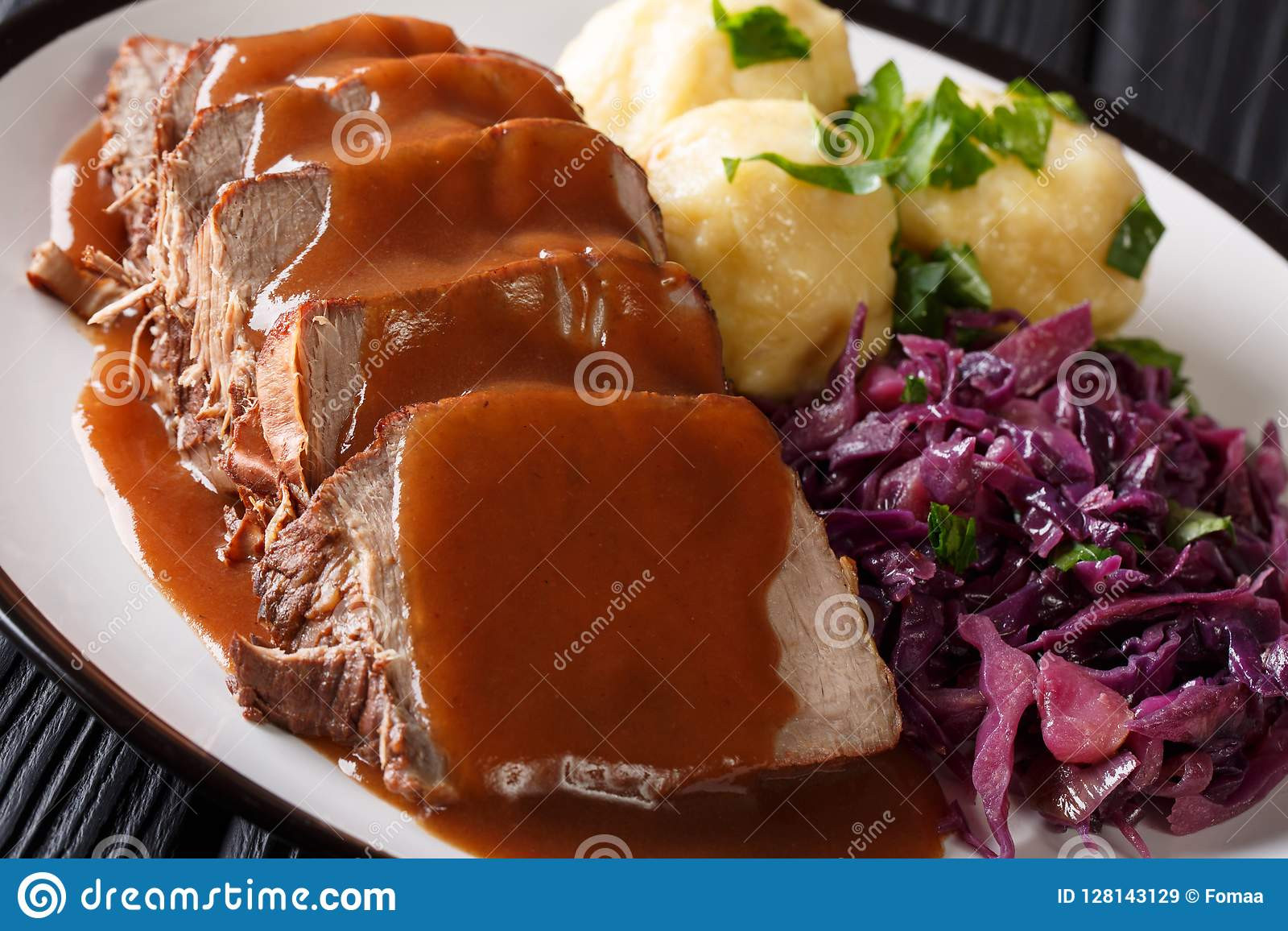 German Beef Stew
 Festive German Full Dinner Sauerbraten Beef Stew With