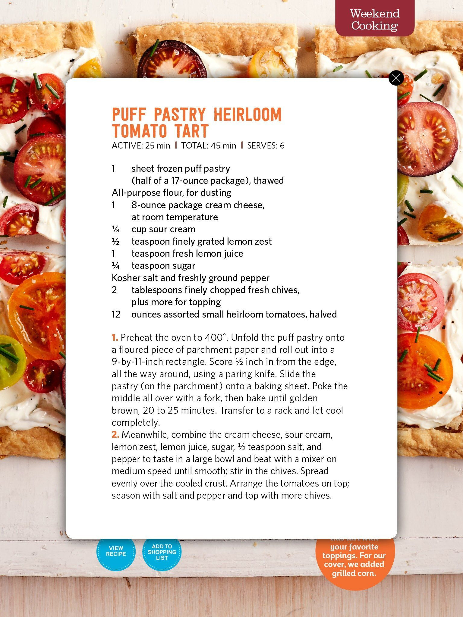 Gluten Free Appetizers Food Network
 Puff Pastry Heirloom Tomato Tart from Food Network