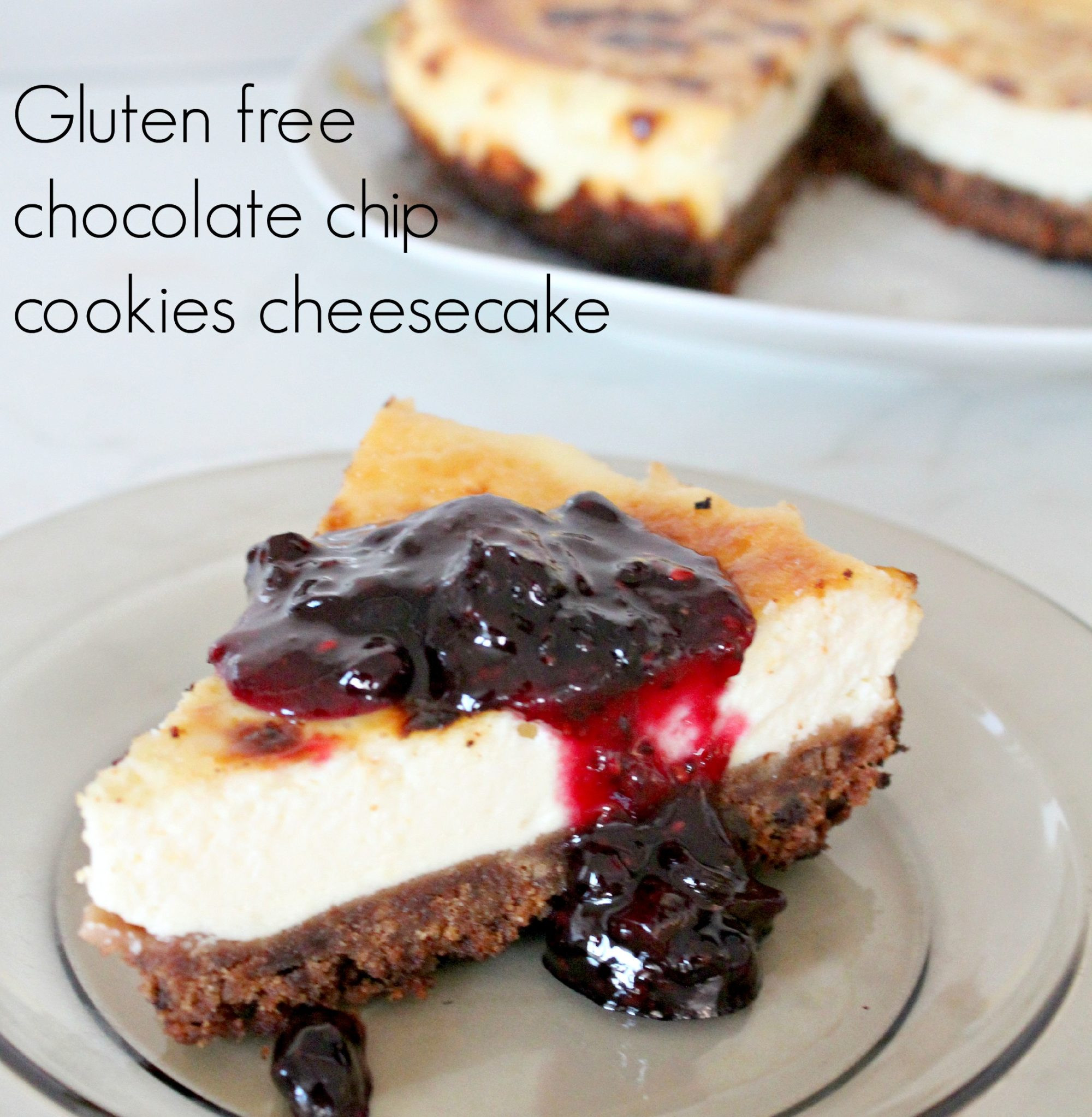 Gluten Free Cheese Cake
 Gluten free chocolate chip cookie cheesecake recipe