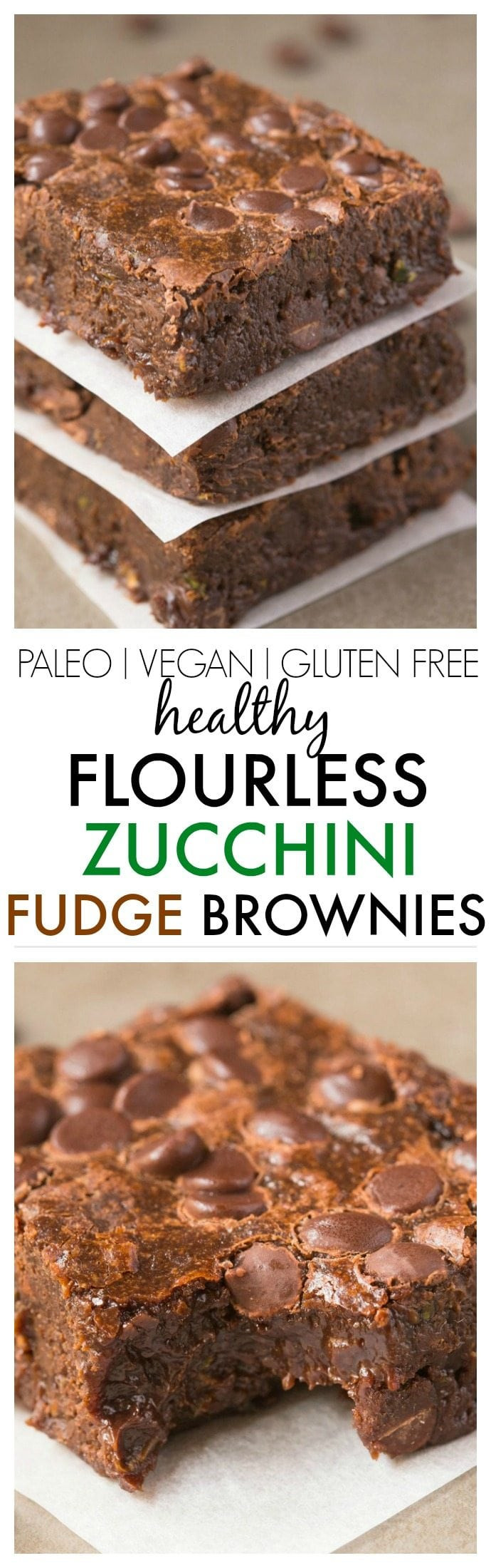 Gluten Free Zucchini Brownies
 Healthy Flourless Zucchini Fudge Brownies