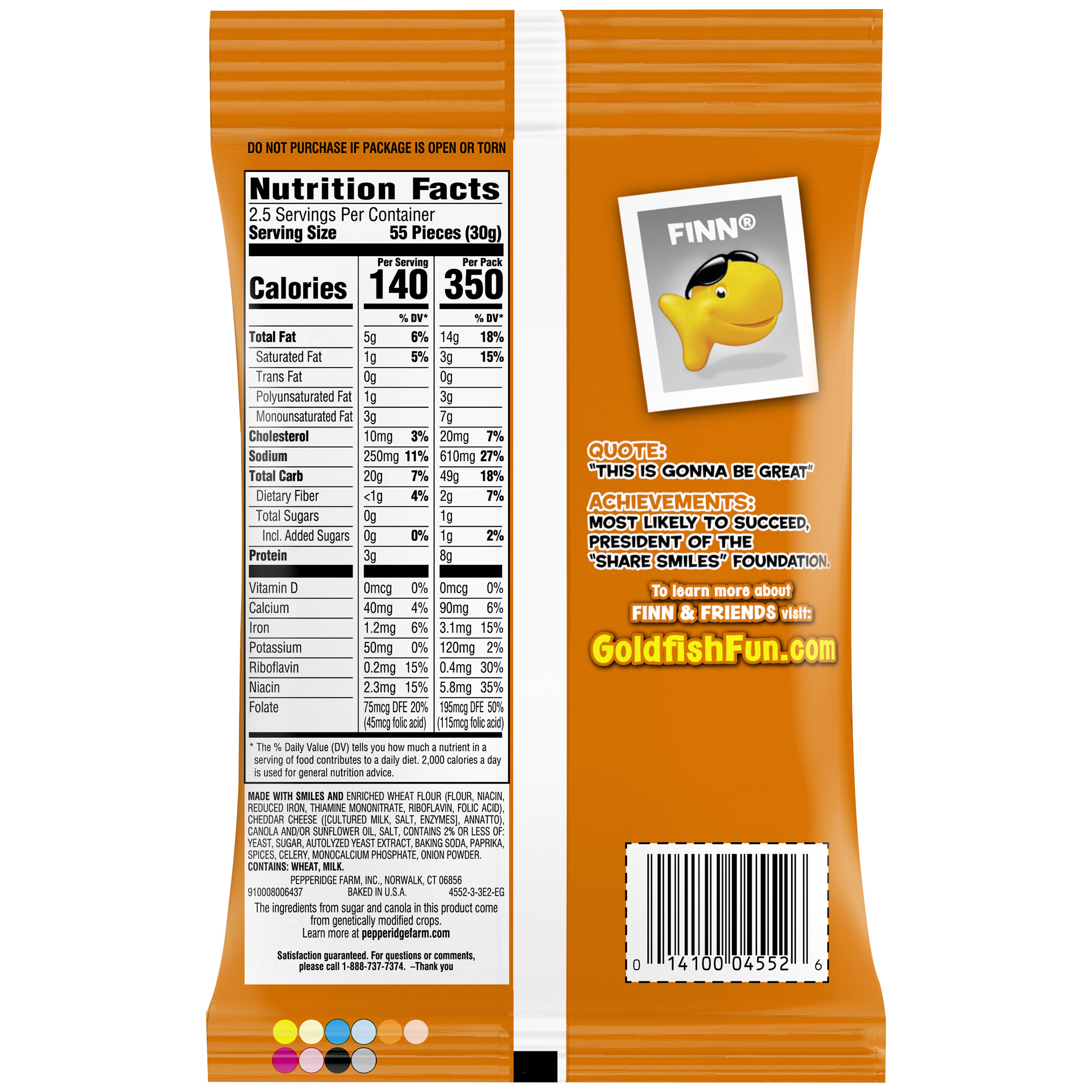 Goldfish Crackers Nutrition
 Goldfish Snack Pack Nutrition Facts