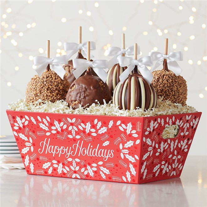 Gourmet Caramel Apples Delivery
 Happy Holiday Petite Caramel Apple Tray