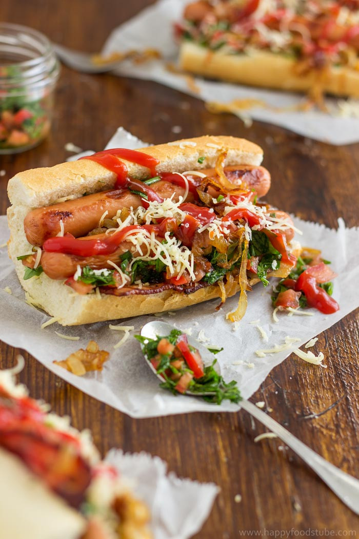Gourmet Hot Dogs
 Homemade Gourmet Hot Dog Recipe Happy Foods Tube