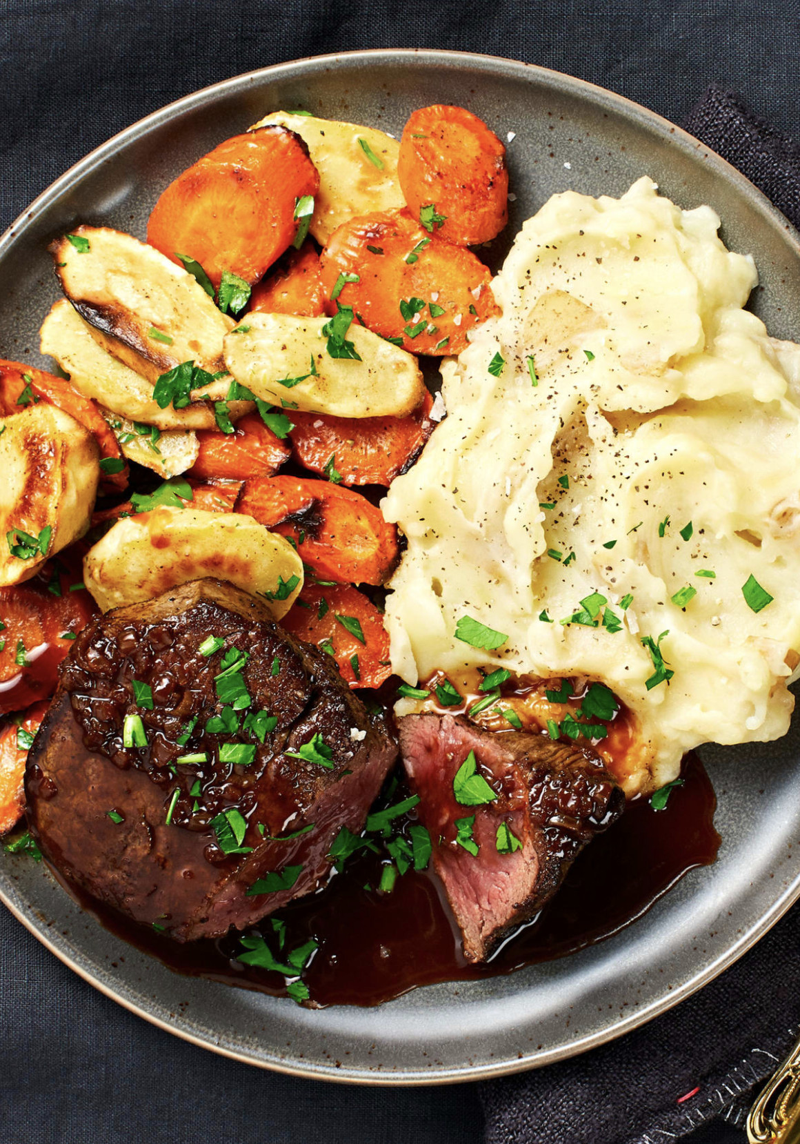 Gourmet Mashed Potatoes Recipes
 Beef Tenderloin with Brown Butter Roasted Veggies and