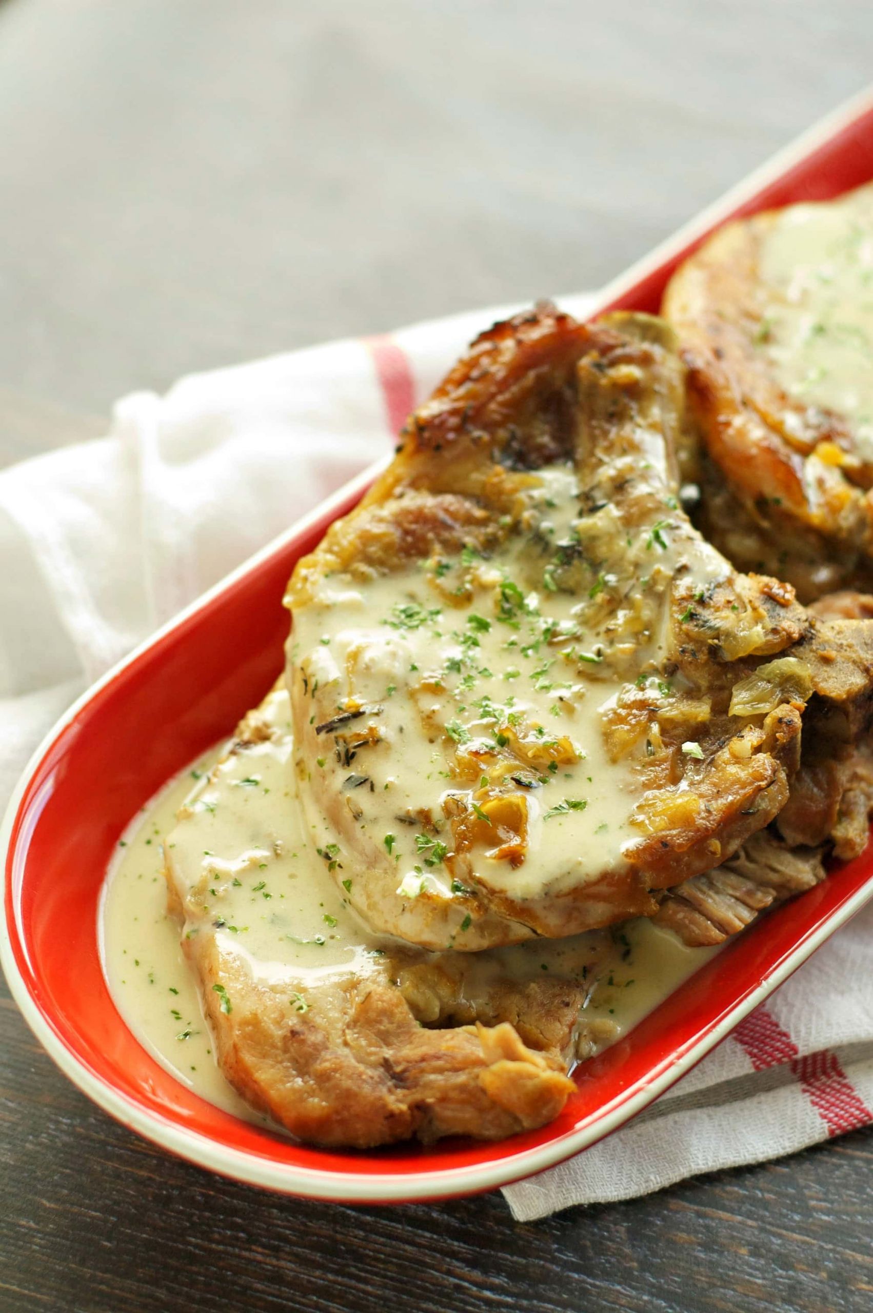 Gourmet Pork Chops
 Slow Cooker Pork Chops with Creamy Herb Sauce Slow