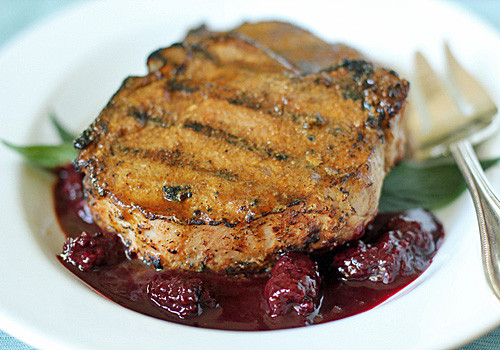 Gourmet Pork Chops
 The Galley Gourmet Grilled Pork Chops with a Blackberry