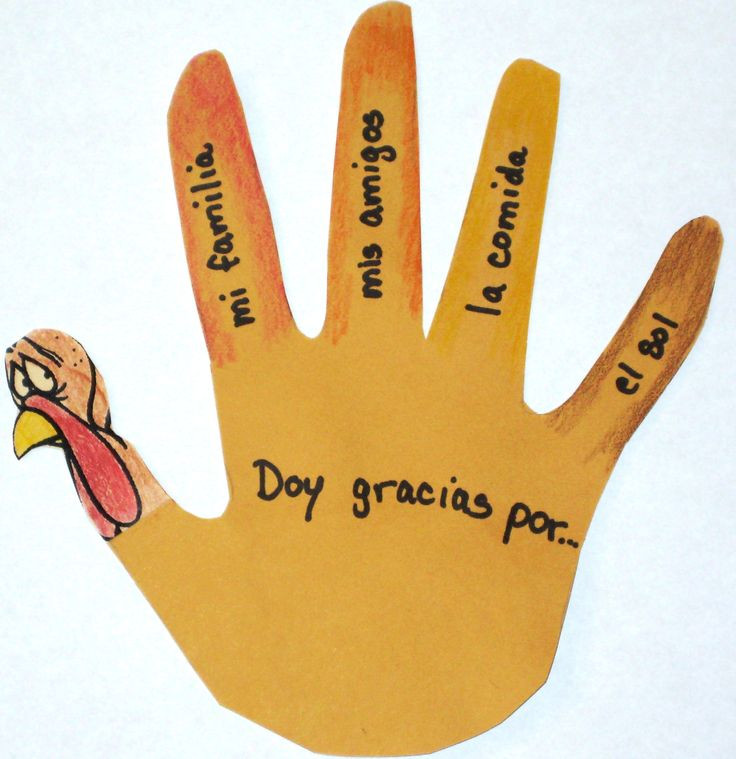 Gracias The Thanksgiving Turkey
 A "Doy gracias por " turkey hand to explain what they