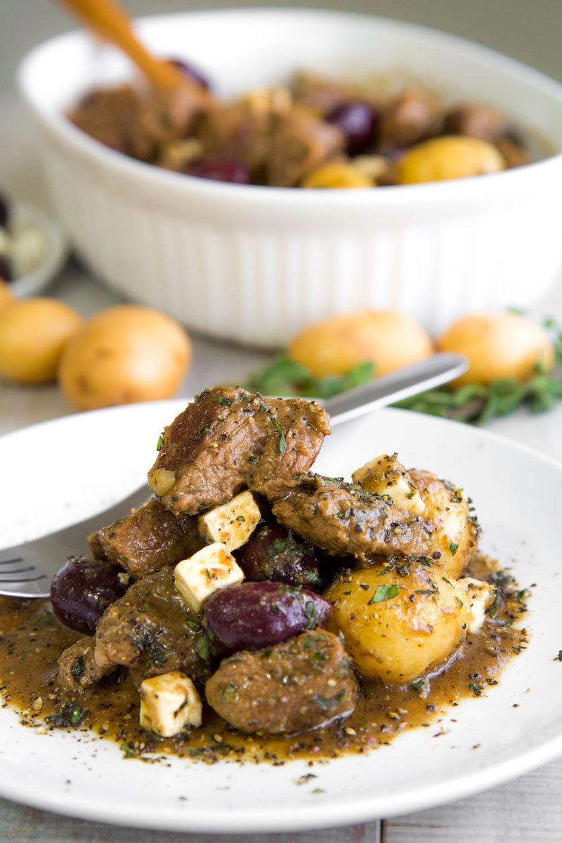 Greek Lamb Stew Recipe
 GREEK LAMB STEW with salmoriglio marinade olives and feta