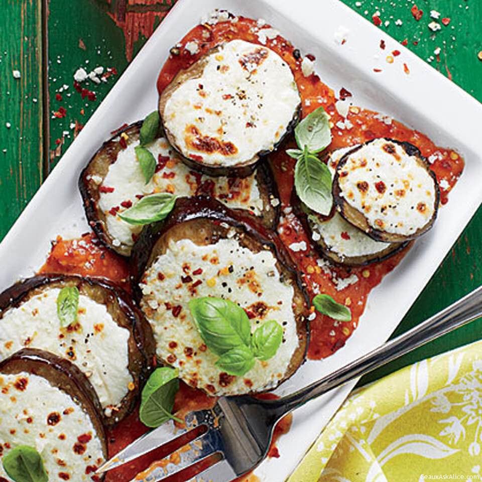 Grilled Eggplant Parmesan
 Grilled Eggplant Parmesan with Tomato Marinara Geaux Ask