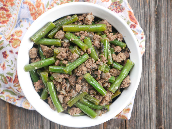 Ground Beef Green Beans
 Spicy Sage Ground Beef and Green Beans