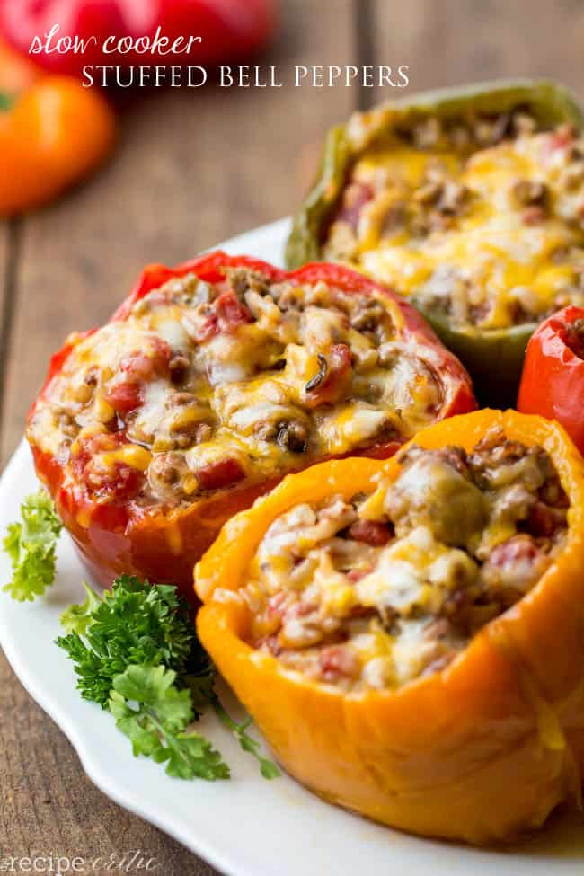 Ground Beef Stuffed Bell Peppers
 Slow Cooker Stuffed Bell Peppers