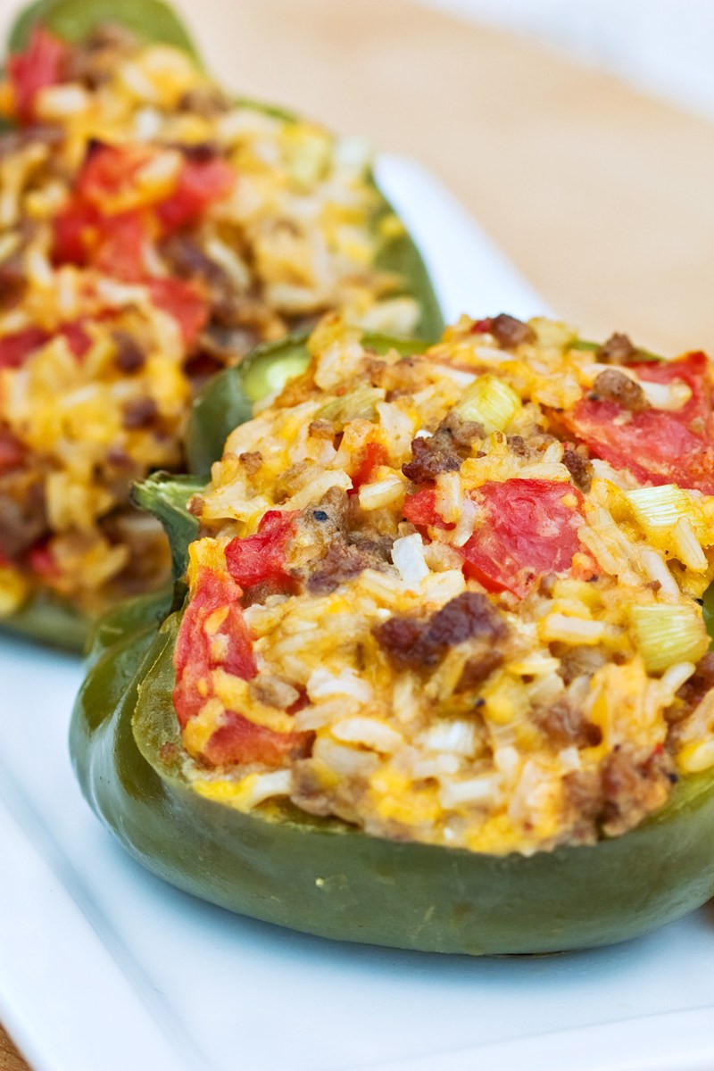 Ground Beef Stuffed Bell Peppers
 Ground Beef Stuffed Green Bell Peppers With Cheese