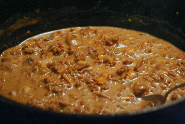Hamburger Gravy Cream Of Mushroom Soup
 Thankful Expressions "Cream of Mushroom Soup" w Ground Beef