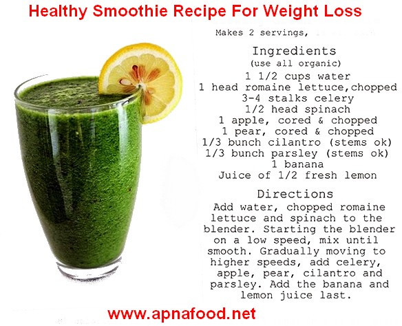 Healthy Fruit And Vegetable Smoothie Recipes For Weight Loss
 Smoothie Recipe For Weight Loss