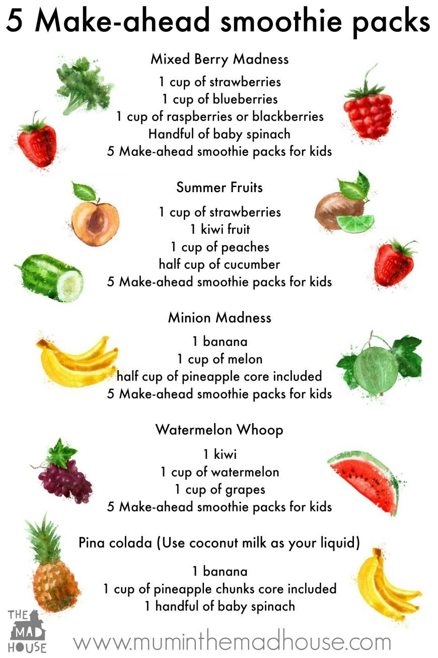 Healthy Smoothie Recipes For Kids
 5 Make ahead smoothie packs – Kid Approved