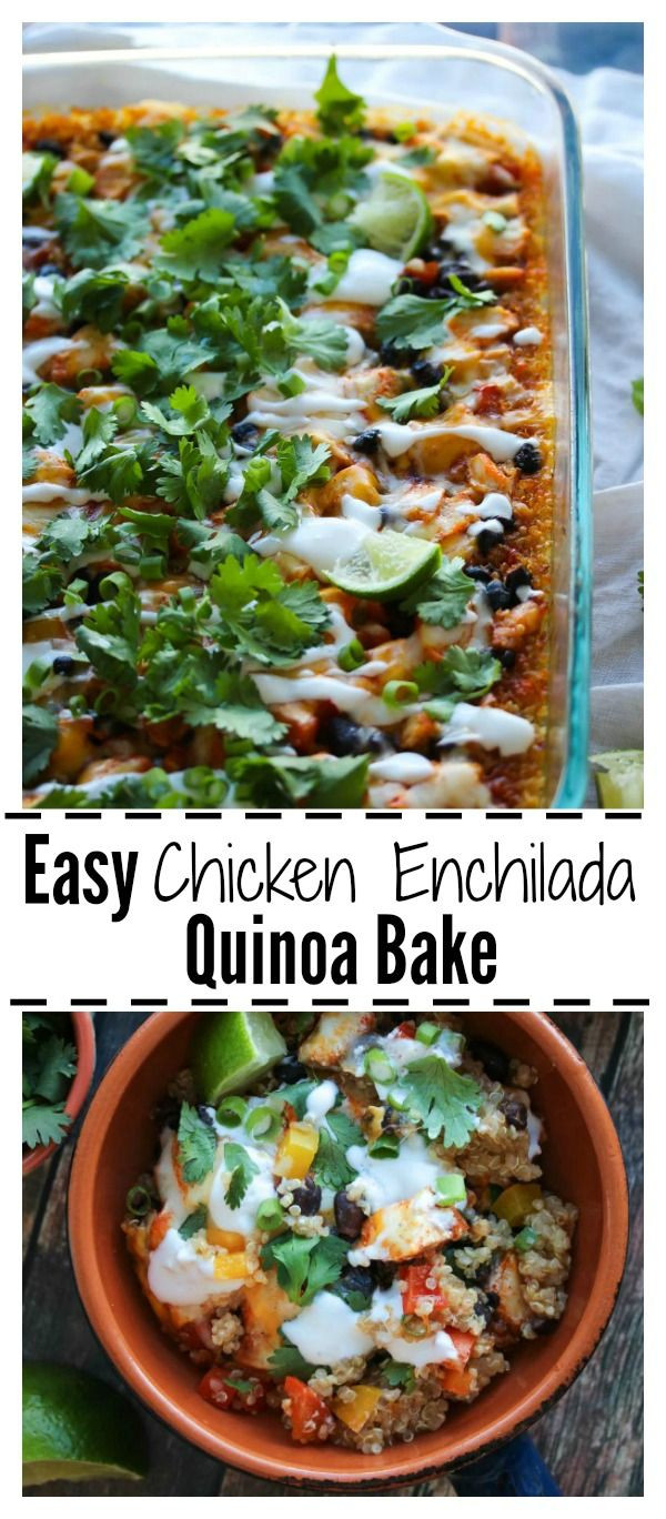 High Fiber Chicken Recipes
 Easy Chicken Enchilada Quinoa Bake Recipe