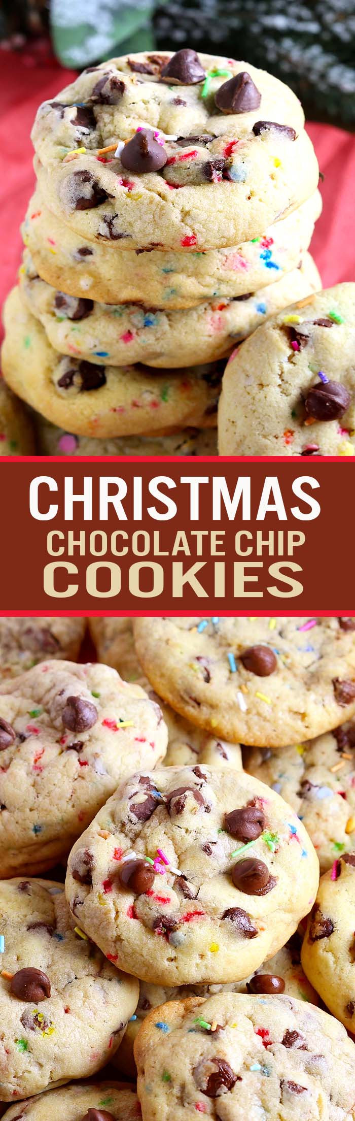 Holiday Chocolate Chip Cookies
 Christmas Chocolate Chip Cookies Cakescottage