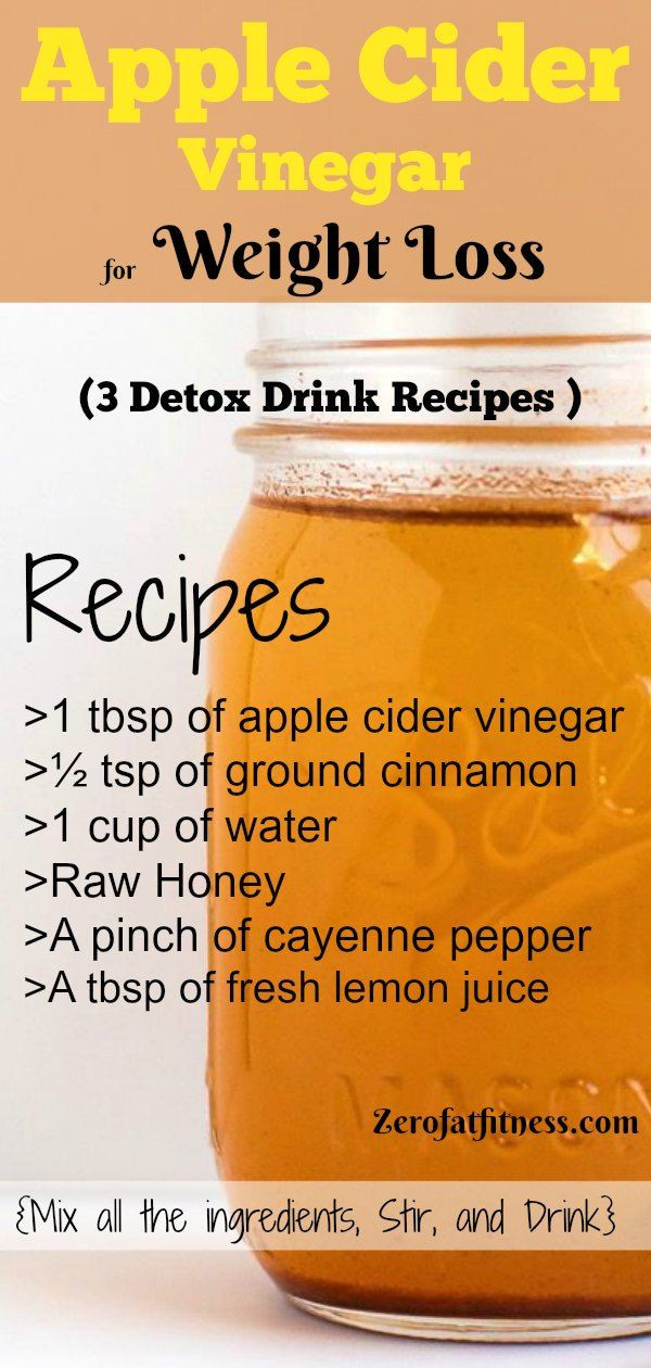 Honey And Apple Cider Vinegar For Weight Loss
 Apple Cider Vinegar for Weight Loss 3 Detox Drink