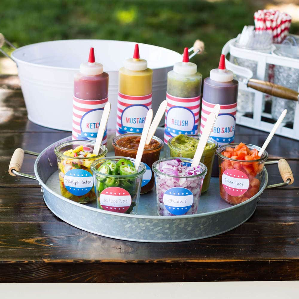 Hot Dogs Condiments
 Hot Dog Toppings Bar w free printables I Heart Naptime