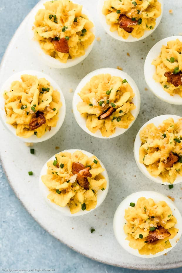 How Did Deviled Eggs Get Their Name
 Cheddar Bacon Deviled Eggs No Spoon Necessary