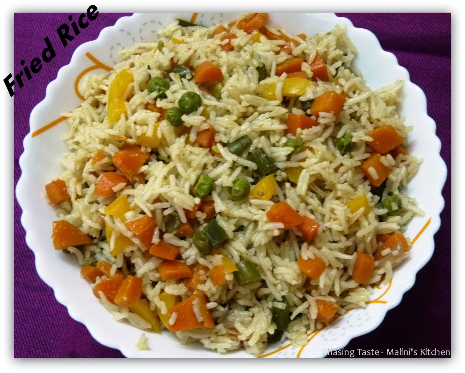Indian Veg Fried Rice
 Chasing Taste Ve able Fried Rice Recipe Indian Style