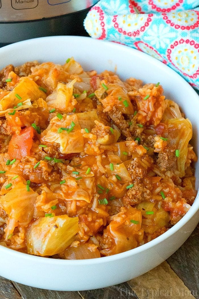 Instant Pot Cabbage Recipe
 Instant Pot Stuffed Cabbage Casserole · The Typical Mom