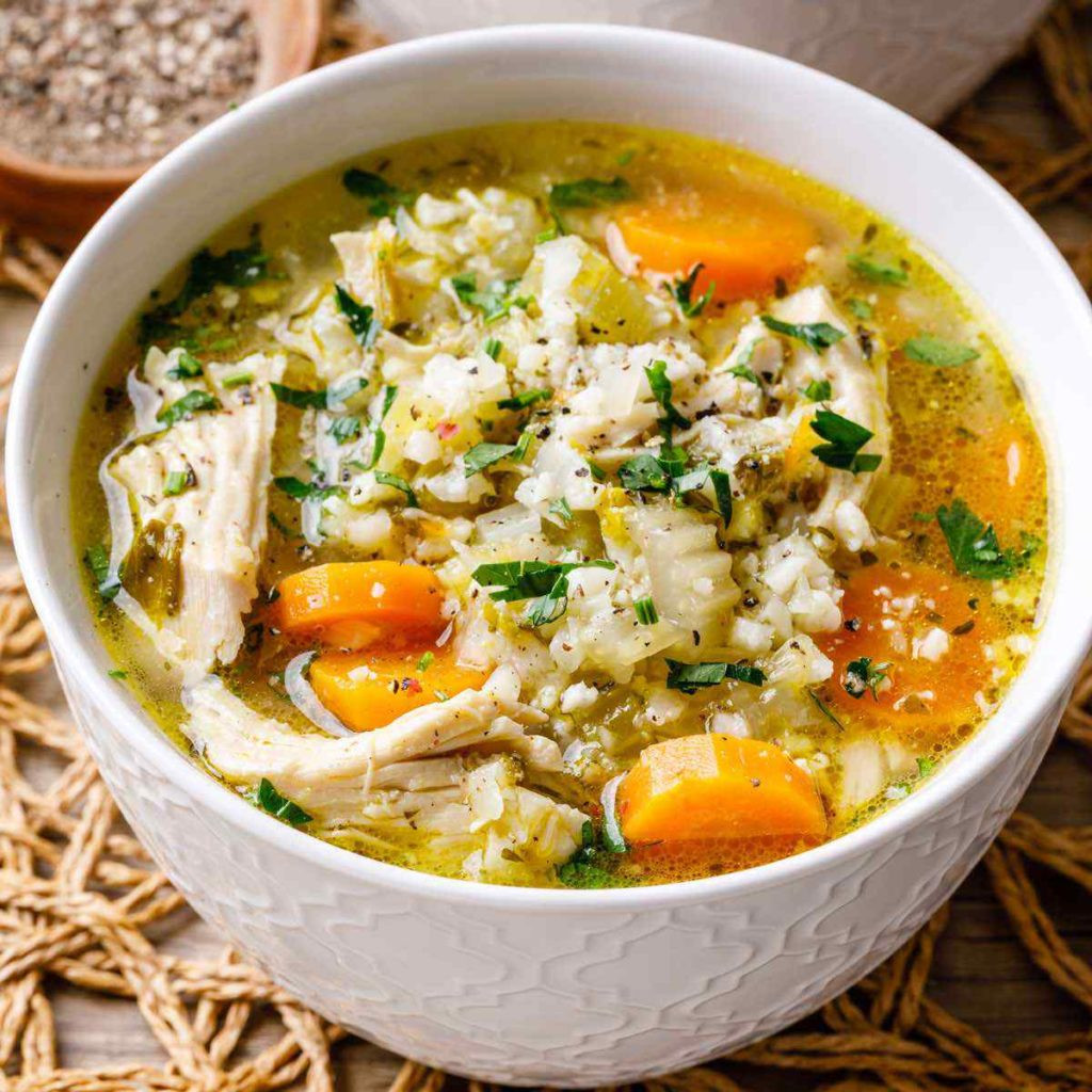 Instant Pot Chicken Rice Soup
 Instant Pot Chicken and Cauliflower Rice Soup Low Carb