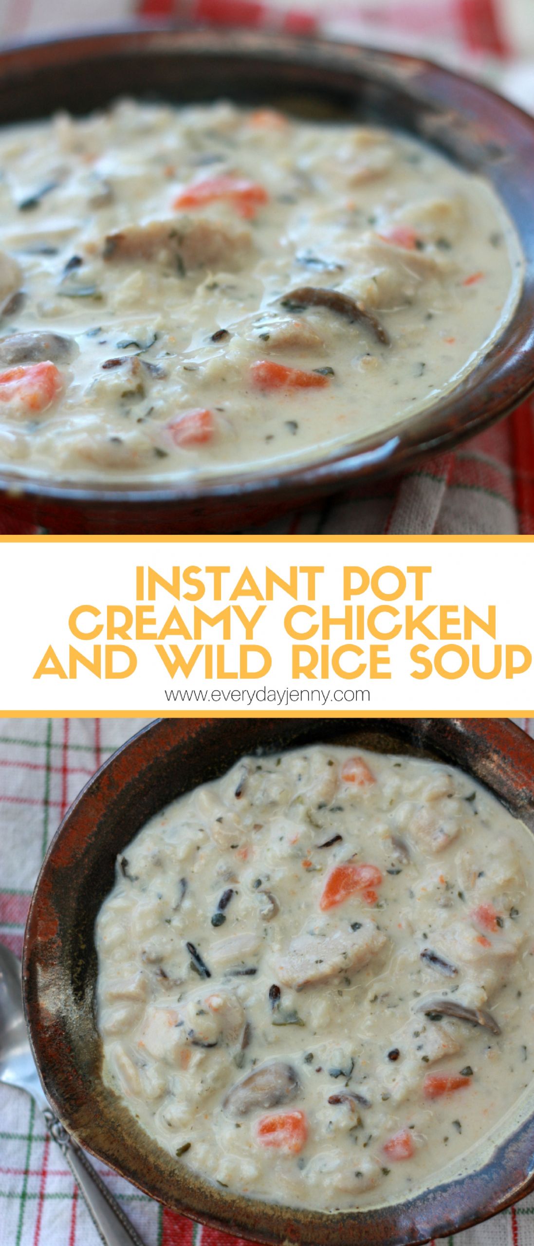 Instant Pot Chicken Rice Soup
 INSTANT POT CREAMY CHICKEN AND WILD RICE SOUP