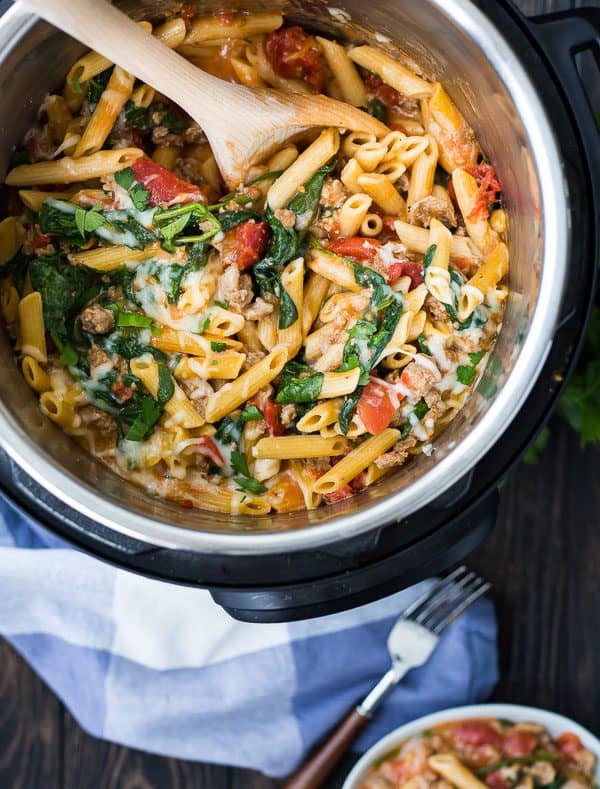 Instant Pot Sausage Recipes
 Instant Pot Pasta with Sausage Spinach and Tomatoes