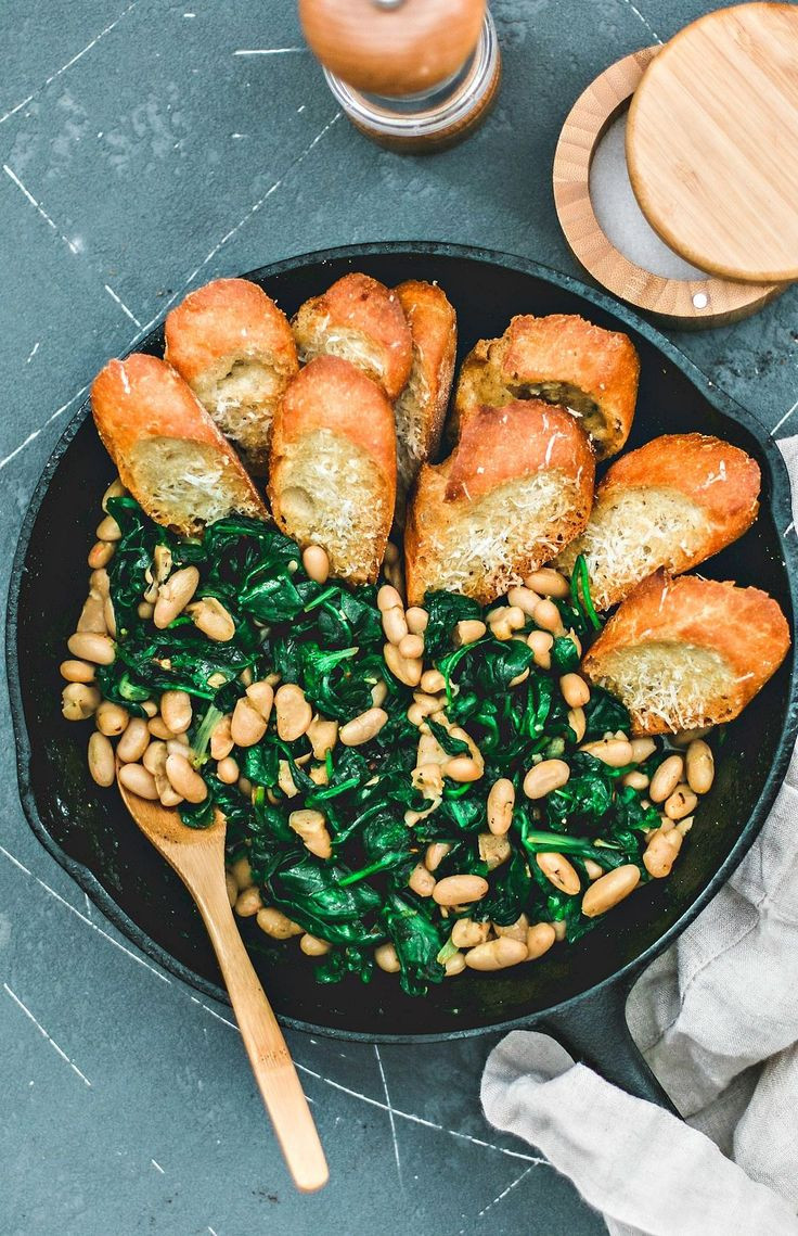 Italian Appetizers Vegetarian
 Beans and Greens With Buttery Parmesan Toasts in 2020