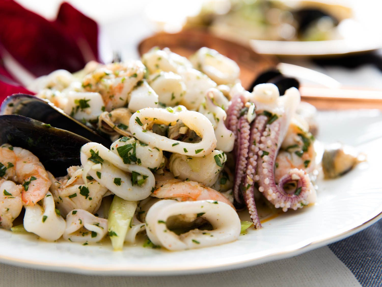 Italian Shrimp Recipes
 Italian Seafood Salad Insalata di Mare Recipe