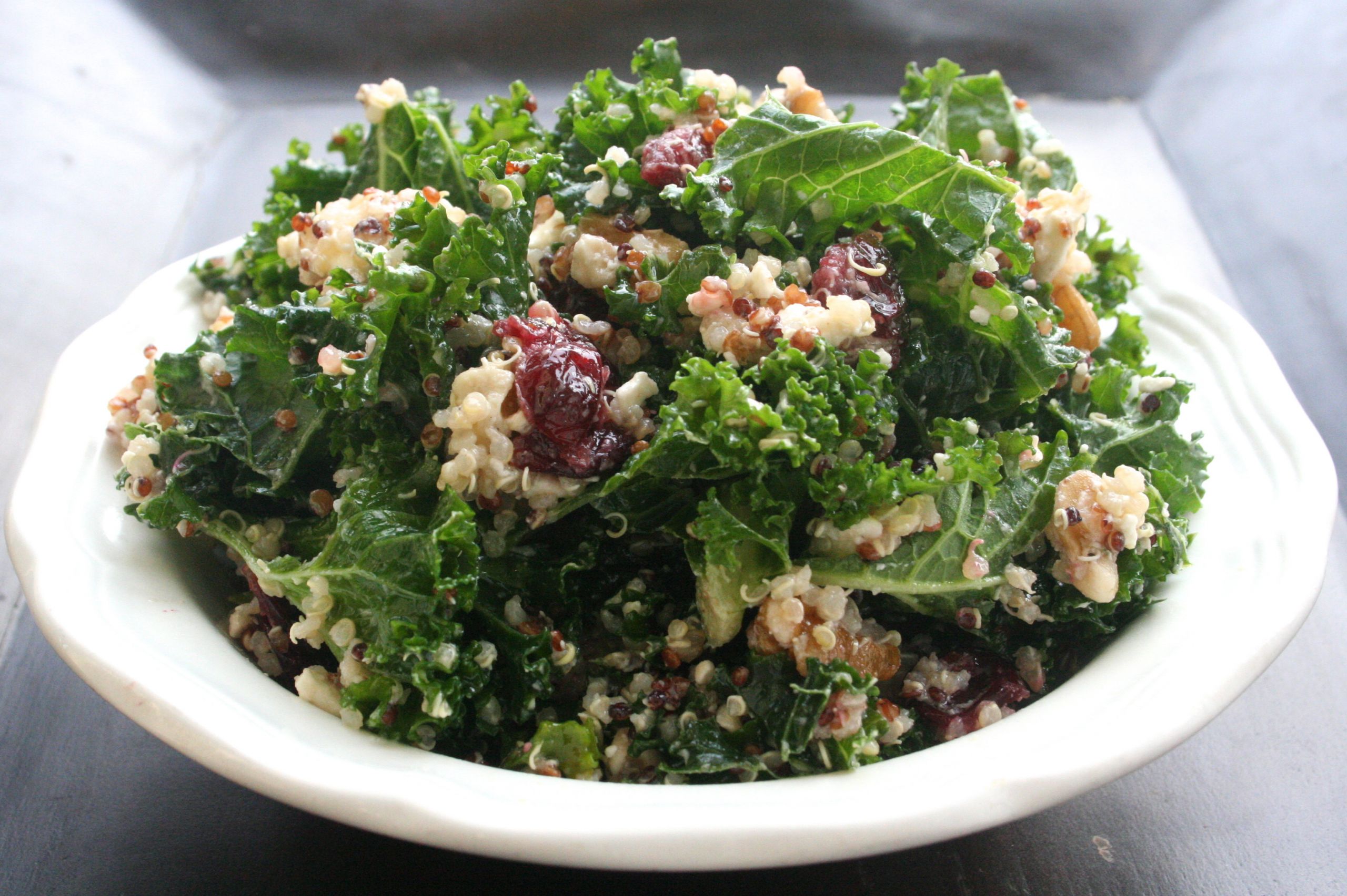 Kale Quinoa Cranberry Salad
 addicted [kale & quinoa salad w dried cranberries