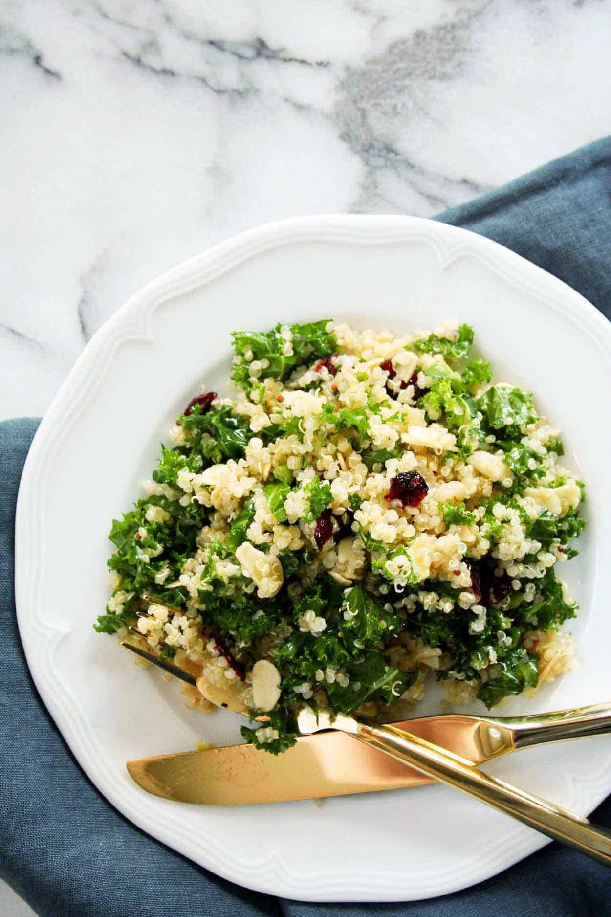 Kale Quinoa Cranberry Salad
 Kale Cranberry and Almond Quinoa Salad Hungry by Nature