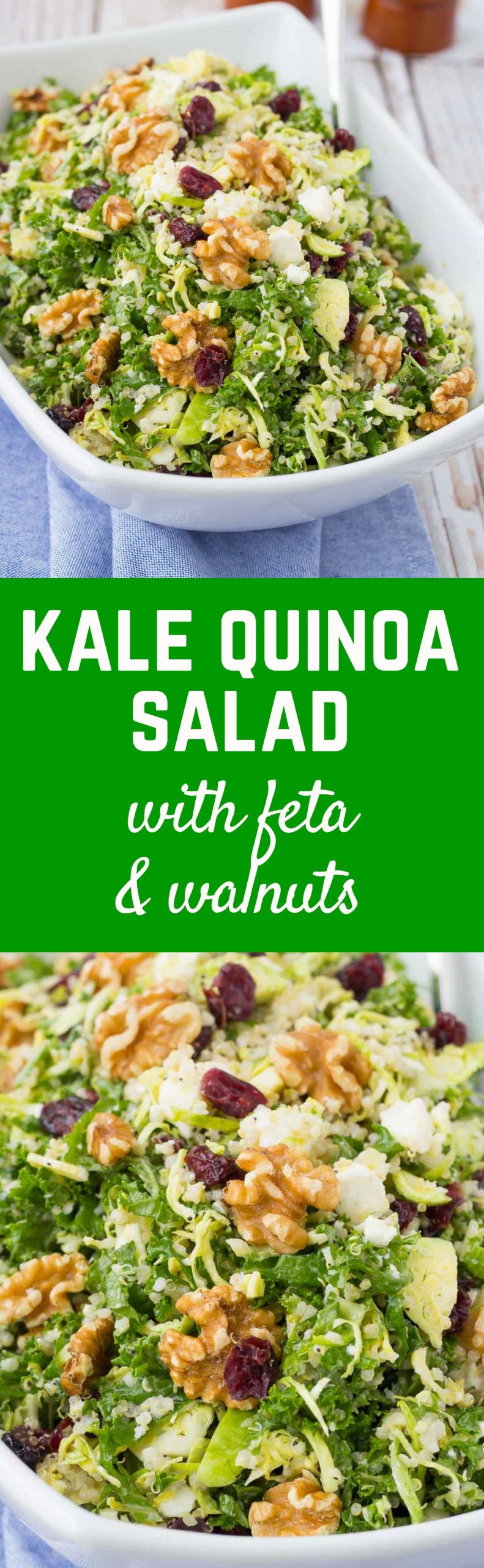 Kale Quinoa Cranberry Salad
 Kale Quinoa Salad with Walnuts Cranberries and Feta