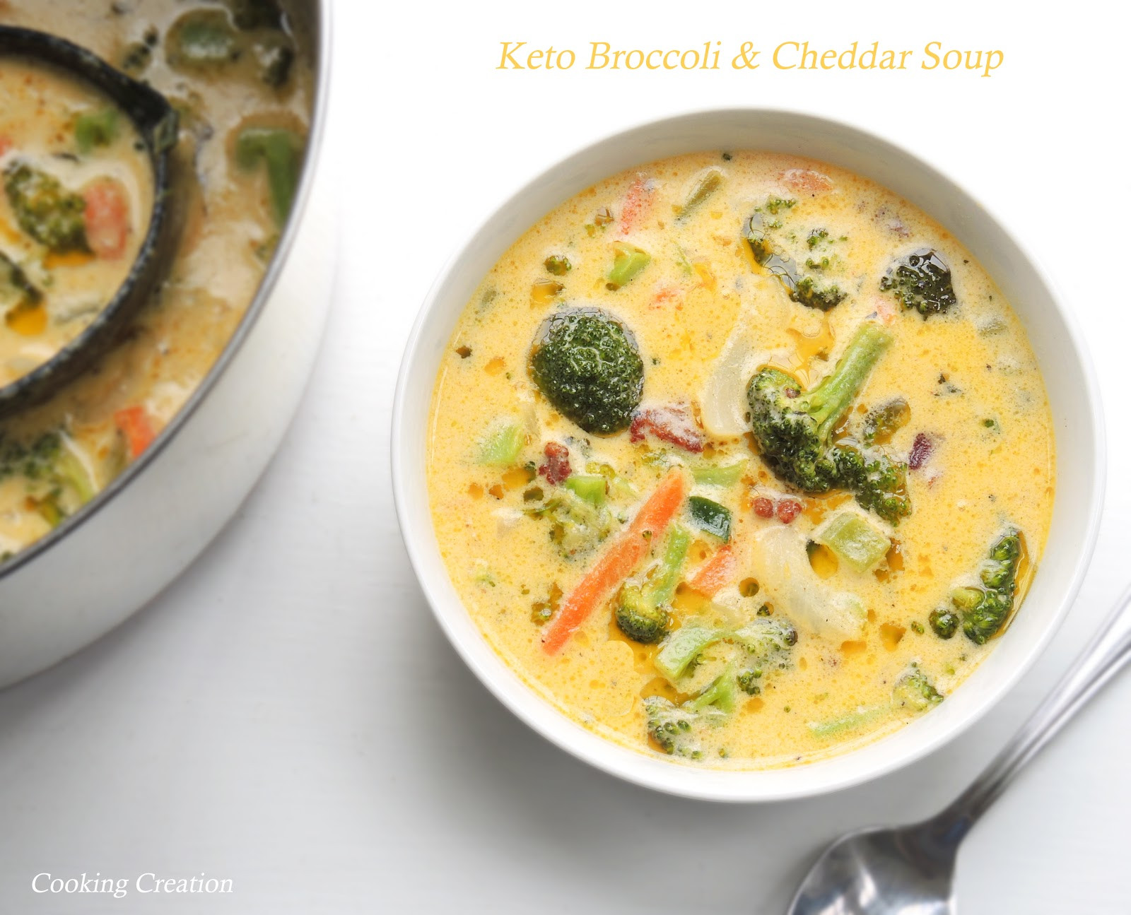 Keto Broccoli Soup
 Cooking Creation Keto Cheddar & Broccoli Soup
