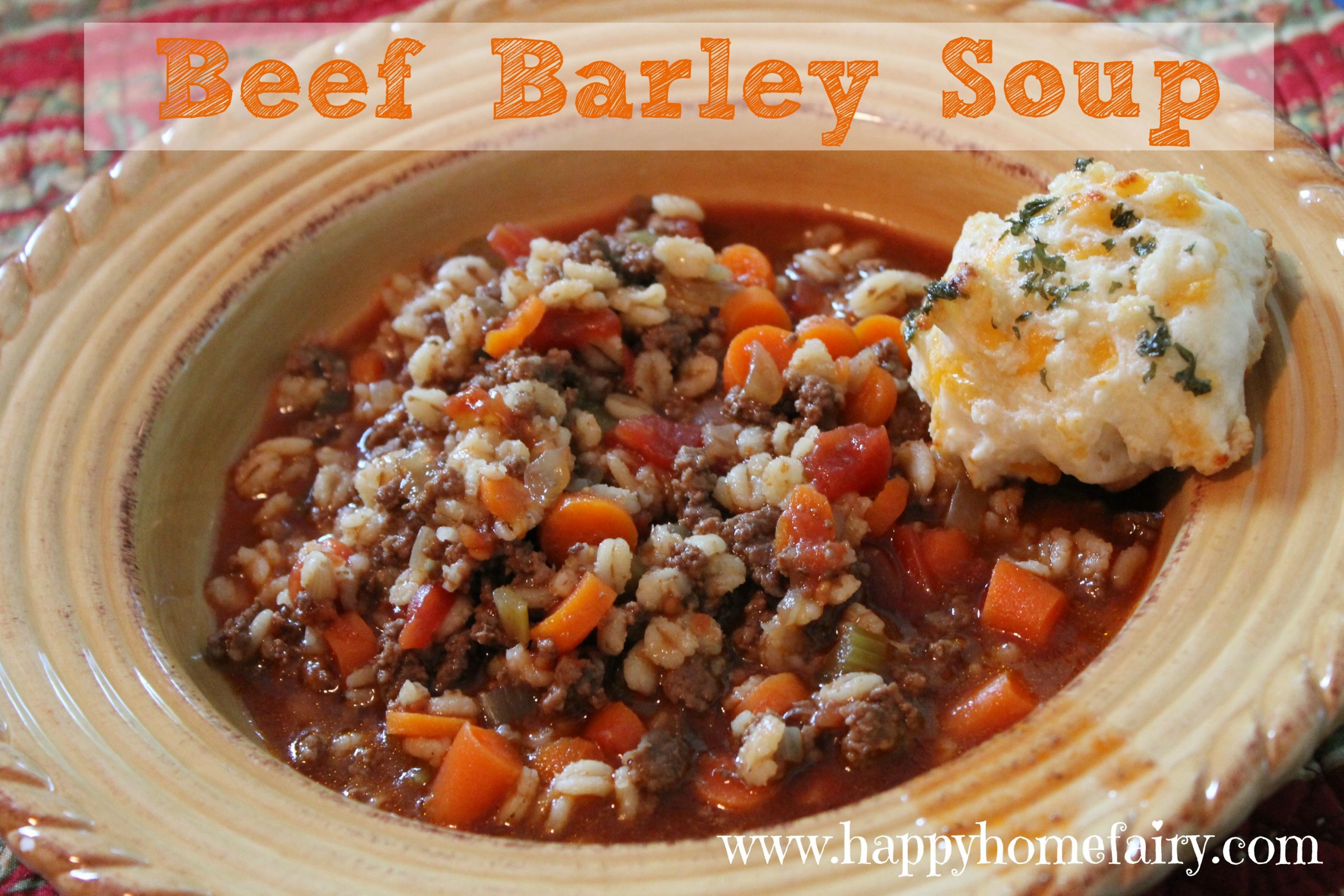 Lamb Barley Soup
 beef barley soup at happyhomefairy 1