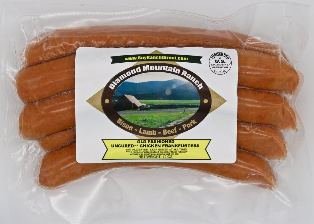 Lamb Hot Dogs
 Chicken Uncured Hot Dogs Lamb Casing 6 per pack 0 75
